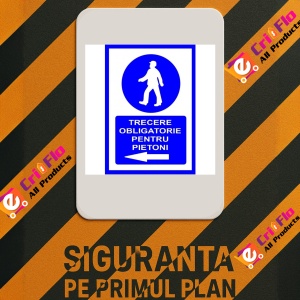 Indicator Pentru trecere obligatorie pentru pietoni in stanga, Sticker autocolant - Img 2