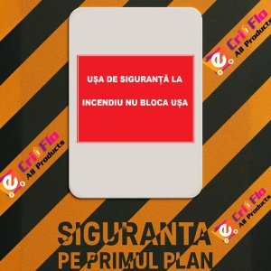 Indicator Pentru usa de siguranta la incendiu nu bloca usa, Sticker autocolant - Img 2