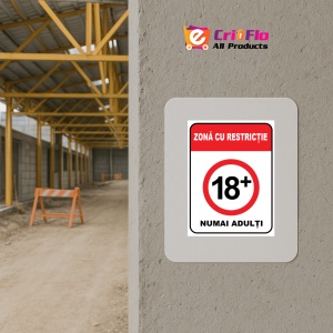 Indicator Pentru zona cu restrictie 18 plus numai adulti, Sticker autocolant - Img 5