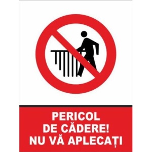 Indicator Pericol cadere nu va aplecati, Sticker autocolant