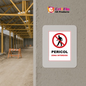 Indicator Pericol zona interzisa, Sticker autocolant - Img 5