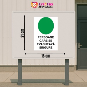 Indicator Persoane care se evacueaza singure PSI autoadeziv sticker autocolantSticker autocolant - Img 2