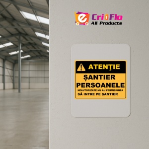 Indicator Persoanele neautorizate nu au permisiunea sa intre pe santier, Sticker autocolant - Img 3