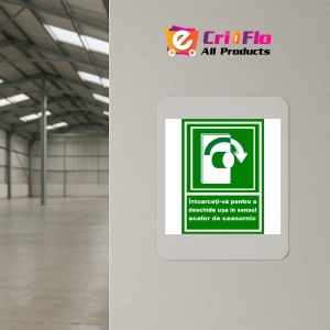 Indicator Placuta intoarceti-va pentru a deschide usa in sensul acelor de ceasornic spre dreapta, Sticker autocolant - Img 3