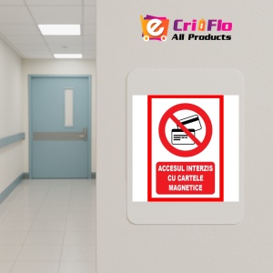 Indicator Placute accesul interzis cu cartele magnetice, Sticker autocolant - Img 4