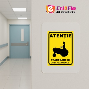Indicator Placute atentie tractoare si utilaje agricole, Sticker autocolant - Img 4