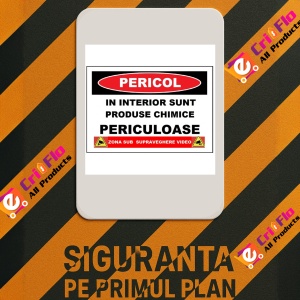 Indicator Placute in interior sunt produse chimice periculoase, Sticker autocolant - Img 2