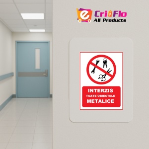 Indicator Placute interzis toate obiectele metalice, Sticker autocolant - Img 4