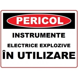 Indicator Placute pentru instrumente electrice explozive in utilizare, Sticker autocolant