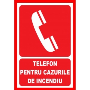 Indicator Placute telefon pentru cazurile de incendiu, Sticker autocolant