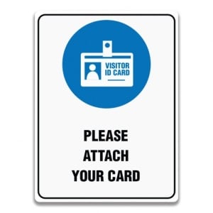 Indicator PLEASE ATTACH YOUR CARD SIGN, Sticker autocolant