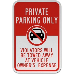 Indicator Private Parking Only Violators Will Be Towed Away At Vehicle Owner's Expense, Sticker autocolant