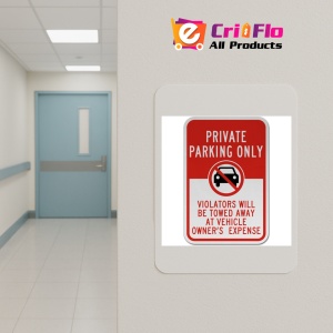 Indicator Private Parking Only Violators Will Be Towed Away At Vehicle Owner's Expense, Sticker autocolant - Img 4