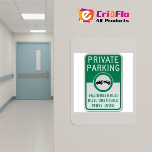 Indicator Private Parking Unauthorized Vehicles Will Be Towed, Sticker autocolant - Img 4