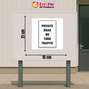 Indicator PRIVATE ROAD NO THRU TRAFFIC SIGN, Sticker autocolant - Img 2