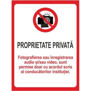 Indicator Proprietate privata fotografie cu acord scris, Sticker autocolant