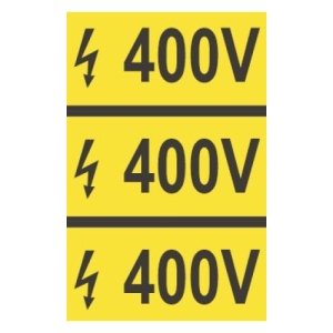 Indicator protectia muncii 380V, Sticker autocolant