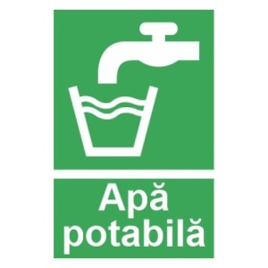 Indicator protectia muncii apa potabila, Sticker autocolant