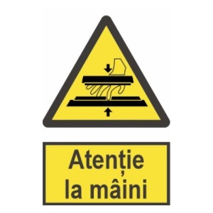 Indicator protectia muncii atentie la maini, Sticker autocolant