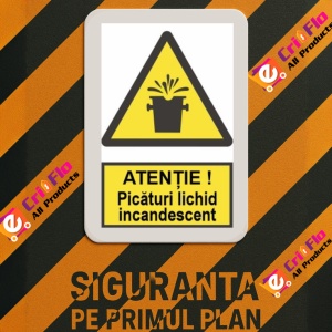 Indicator protectia muncii atentie picaturi incandescente, Sticker autocolant - Img 3