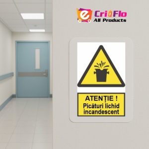 Indicator protectia muncii atentie picaturi incandescente, Sticker autocolant - Img 5