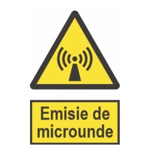 Indicator protectia muncii emisie de microunde, Sticker autocolant
