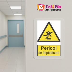Indicator protectia muncii pericol de impiedicare, Sticker autocolant - Img 5
