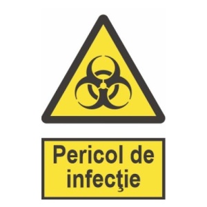 Indicator protectia muncii pericol de infectie, Sticker autocolant