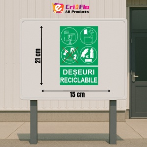 Indicator protectia muncii reciclare deseuri reciclabile 1, Sticker autocolant - Img 2