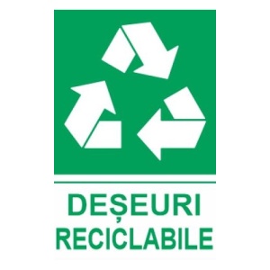 Indicator protectia muncii reciclare deseuri reciclabile, Sticker autocolant