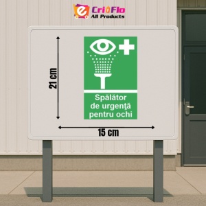 Indicator protectia muncii spalator ochi de urgenta, Sticker autocolant - Img 2