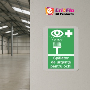 Indicator protectia muncii spalator ochi de urgenta, Sticker autocolant - Img 4