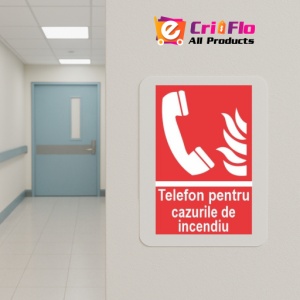 Indicator protectia muncii telefon pentru cazurile de incendiu, Sticker autocolant - Img 5