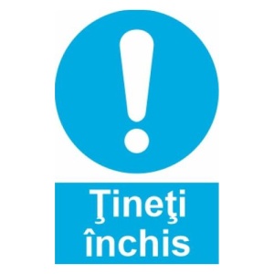 Indicator protectia muncii tineti inchis, Sticker autocolant