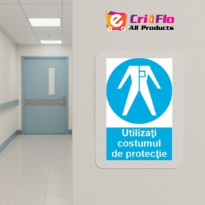 Indicator protectia muncii utilizati costumul de protectie, Sticker autocolant - Img 5