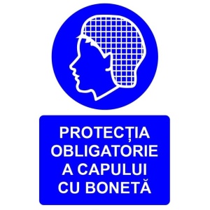 Indicator Protectia obligatorie a capului cu boneta indicator de obligativitate, Sticker autocolant