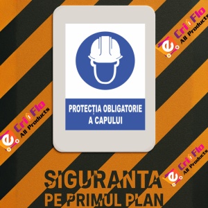 Indicator Protectia obligatorie a capului, Sticker autocolant - Img 3