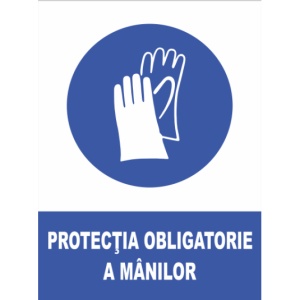 Indicator Protectia obligatorie a mainilor, Sticker autocolant