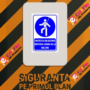 Indicator Protectia obligatorie impotriva caderii de la inaltime, Sticker autocolant - Img 2