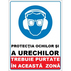Indicator Protectia ochilor si a urechilor trebuie purtate, Sticker autocolant