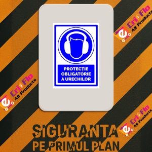 Indicator Protectie obligatorie a urechilor, Sticker autocolant - Img 2