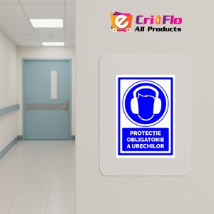 Indicator Protectie obligatorie a urechilor, Sticker autocolant - Img 4