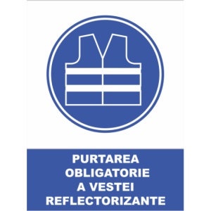 Indicator Purtarea obligatorie a vestei reflectorizante, Sticker autocolant