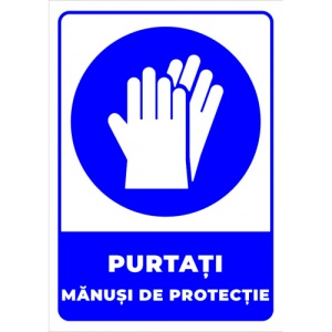 Indicator Purtati manusi de protectie, Sticker autocolant
