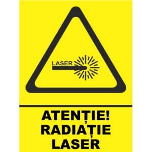 Indicator Radiatie laser, Sticker autocolant