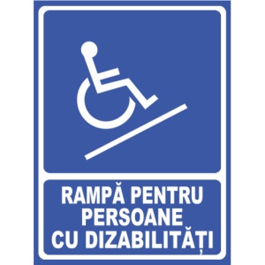 Indicator Rampa pentru persoane cu dizabilitati, Sticker autocolant