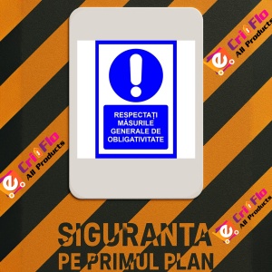 Indicator Respectati masurile generale de obligativitate, Sticker autocolant - Img 2