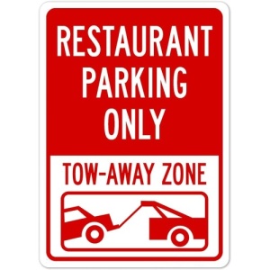 Indicator Restaurant parking only tow-away zone, Sticker autocolant