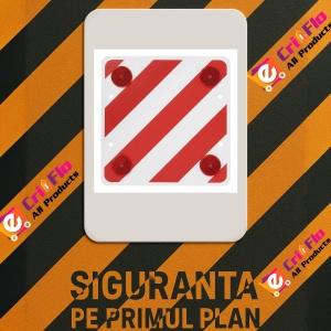 Indicator rosu cu alb pentru gabarit depasit transport trafic, Sticker autocolant - Img 2