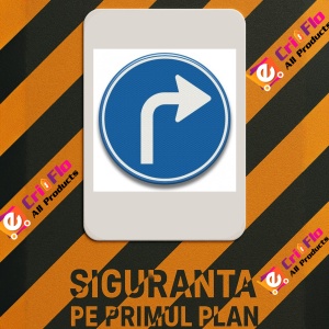 Indicator rutiera pentru circulatie la dreapta, Sticker autocolant - Img 2